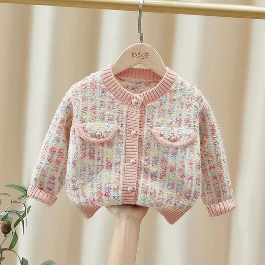 Kid Girls Cardigan Coat Spring Autumn Style Knitwear Sweater Casual Coat Outfit - BTGCS2474