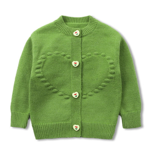 Baby Girls Cardigan Sweater Autumn O-Neck Infants Children Cotton Knitwear Coat Toddler Clothes 1-7y - BTGCS2428