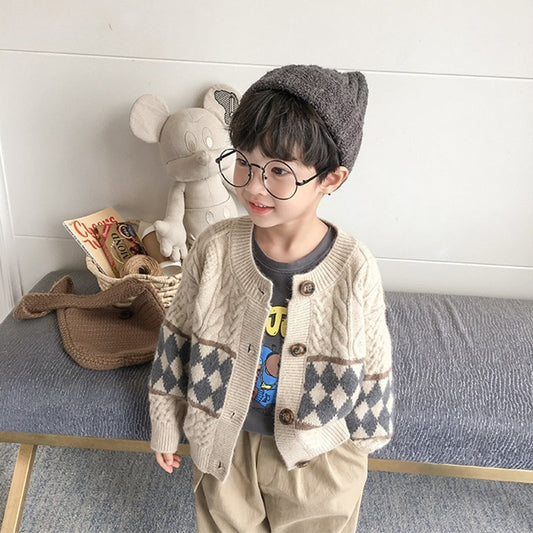Kids Boys girls clothes spring fall outfits cardigans knitted sweaters outerwear - BTGCS2439