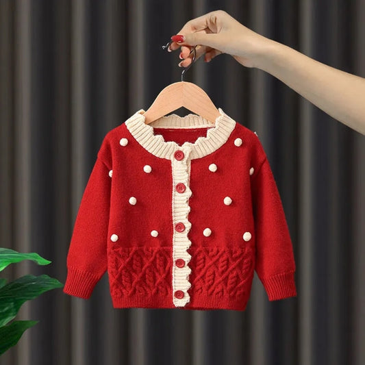Kid Girl Sweater Cardigan Jacket Spring and Autumn Wear Children Girls Baby Fall Sweater Coat - BTGCS2470