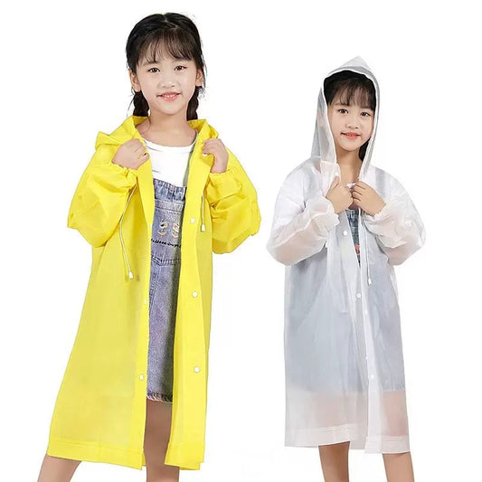 Children Rain Poncho Non-Disposable Travel Rain Gear Coat Outdoor - KBRC2015