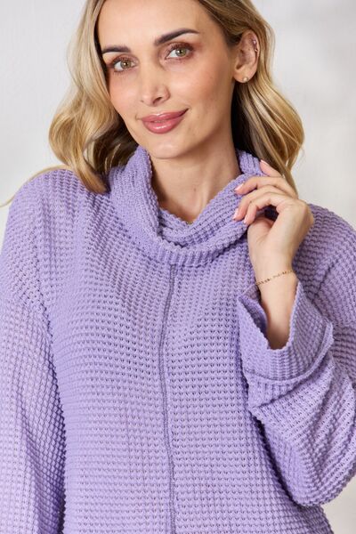 BiBi Exposed Seam Waffle Knit Top Sweater